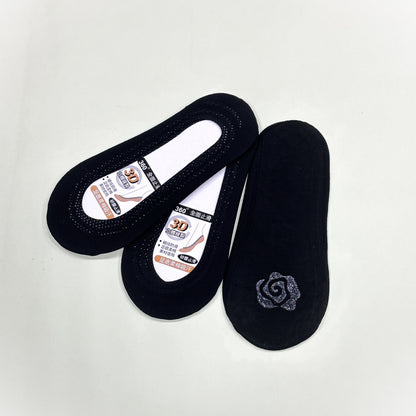 冰絲棉底淺口隱形襪(黑色/灰色/膚色)